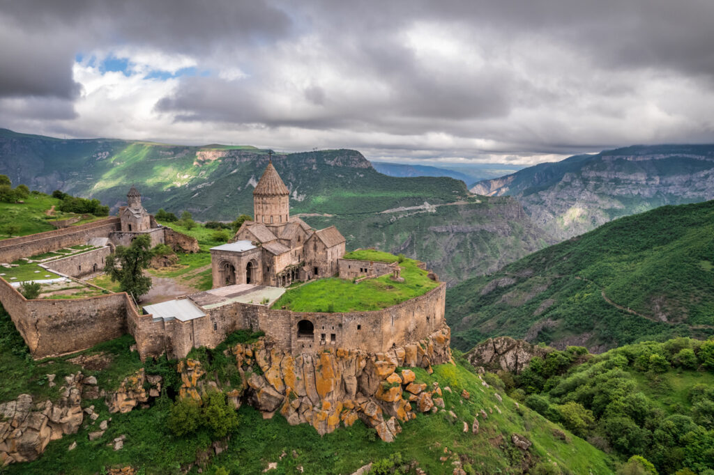 Aerial view of the Armenia landmarks